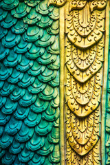 The Mujarin naga scale at Wat Burapha,Ubonratchathani Province,Thailand.