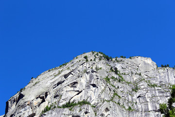 Granite rocks mountain walls in an alpine valley (Val di Mello batholith) Italy