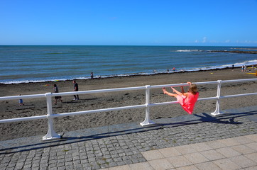 An der Promenade von Aberystwyth, Wales.