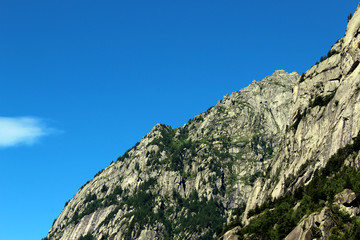 Granite side of a mountain in the Alps