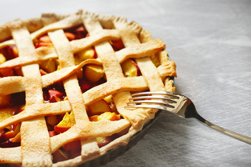 Peach filling for tasty summer fruit pie