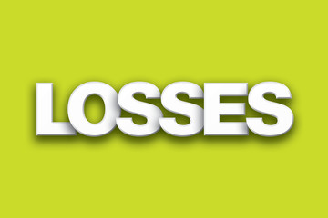 Losses Theme Word Art on Colorful Background