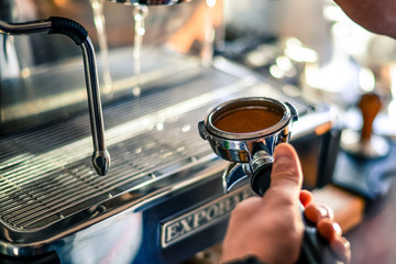 Coffee machine in the coffee house