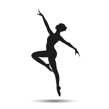 Silhouette of a girl dancer vector graphic