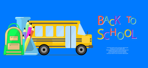 Back To School Education Concept Banner Flat design