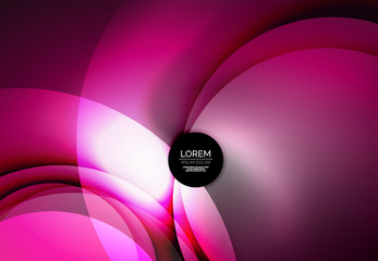 Digital illustration, glowing waves and circles