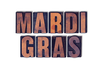 Mardi Gras Concept Isolated Letterpress Word