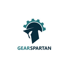 Gear And Sparta Logo Template Design - obrazy, fototapety, plakaty