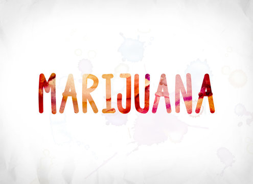 Marijuana Concept Painted Watercolor Word Art