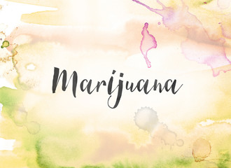 Obraz premium Marijuana Concept Watercolor and Ink Painting