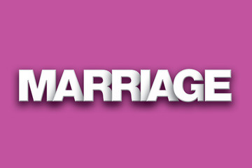 Marriage Theme Word Art on Colorful Background