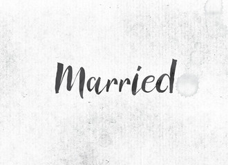 Married Concept Painted Ink Word and Theme