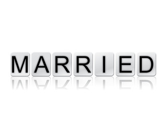 Married Concept Tiled Word Isolated on White