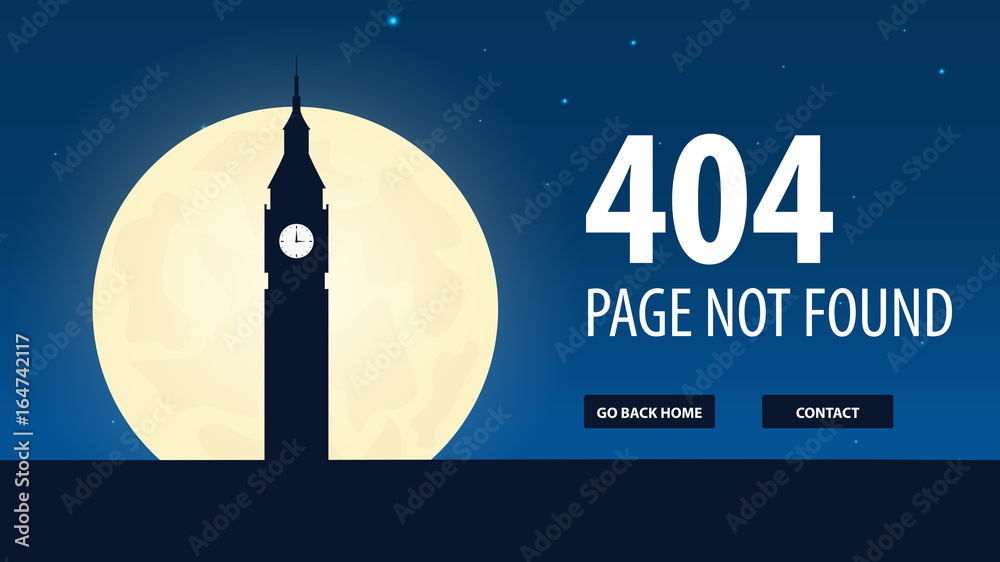 Fototapete 404 error. page not found. ui ux template for website. vector illustration.