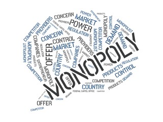 MONOPOLY - image with words associated with the topic MONOPOLY, word cloud, cube, letter, image, illustration