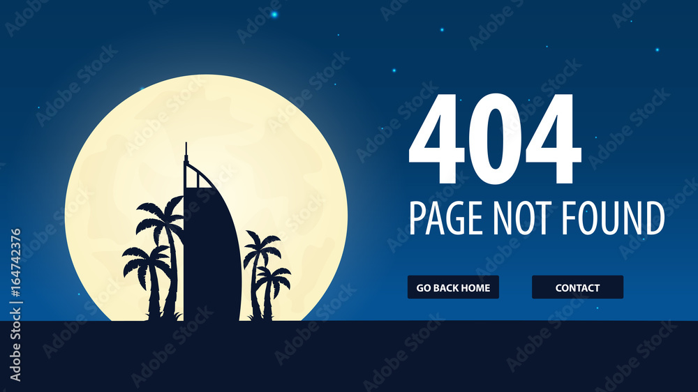 Fototapete 404 error. page not found. ui ux template for website. vector illustration.
