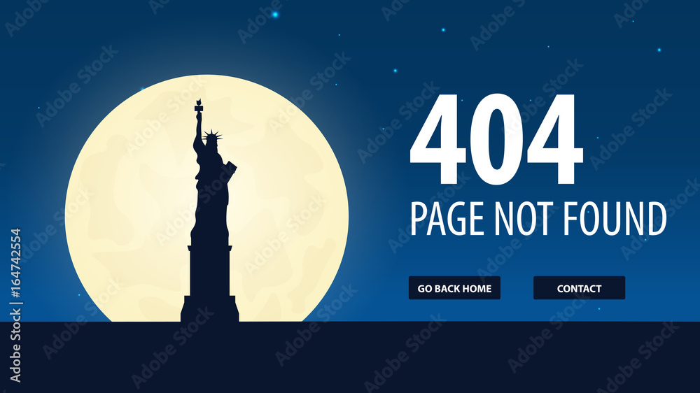 Fototapete 404 error. page not found. ui ux template for website. vector illustration.