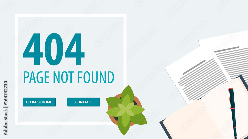 Fototapete 404 error. page not found. ui ux template for website. vector illustration.