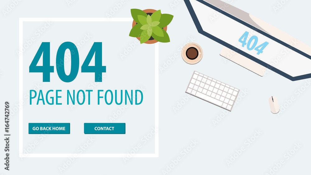 Fototapete 404 error. page not found. ui ux template for website. vector illustration.