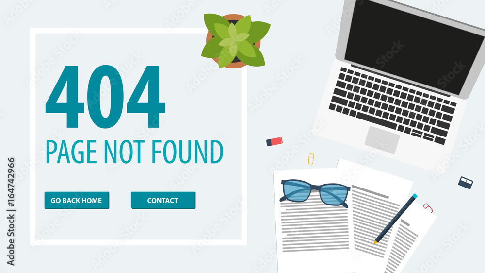 Fototapete 404 error. page not found. ui ux template for website. vector illustration.