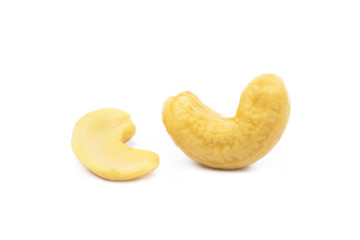 Roasted cashew nuts isolated on white background