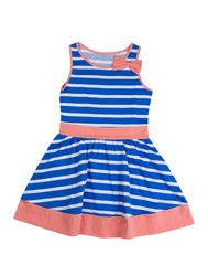 Baby blue striped dress. Isolate