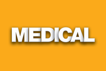 Medical Theme Word Art on Colorful Background