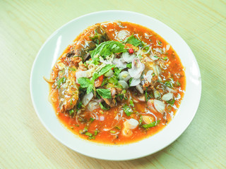 spicy canned mackerel fish salad