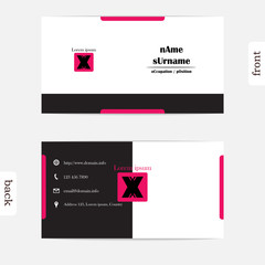 Vector design modern creative business card template. Show front and back of card. Concept frist impression for start up business. Clean and clear template easy to use.