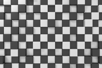 Fototapeta premium Black and white cubes background. 3d rendering.