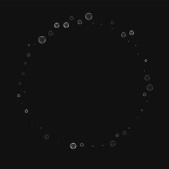 Soap bubbles. Round shape with soap bubbles on black background. Vector illustration.