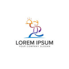 Fototapeta premium Vector simple flat food logo. Restaurant, cafe, catering insigni