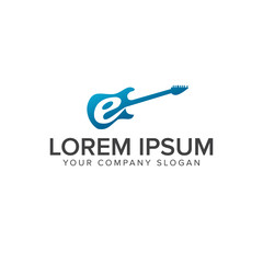 Music vector concept icon or logo template. Flat vector illustra