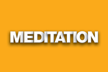 Meditation Theme Word Art on Colorful Background