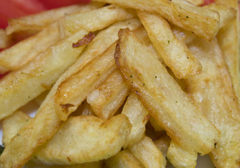 Fried potatoes close-up.