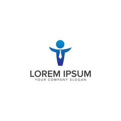Businessman abstract logo template,Social media marketing idea,t