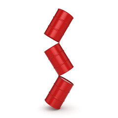 3D rendering red barrels
