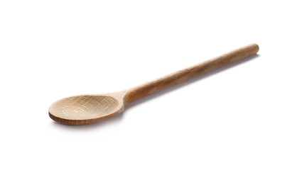 Wooden spoon, linden tree, isolated on white background