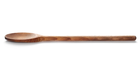 Wooden spoon, linden tree, isolated on white background
