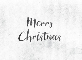 Merry Christmas Concept Painted Ink Word and Theme