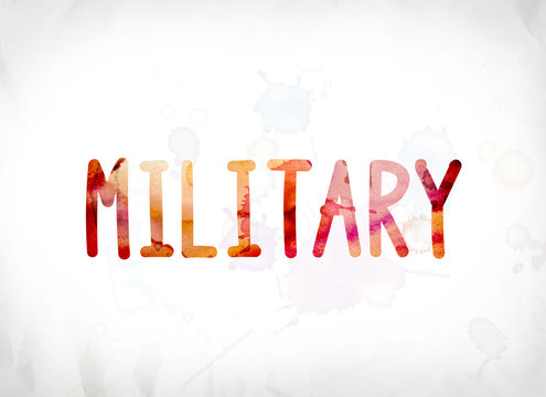 Military Concept Painted Watercolor Word Art