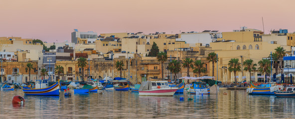 Fototapeta na wymiar Traditional old fishing village Marsaxlokk in Malta