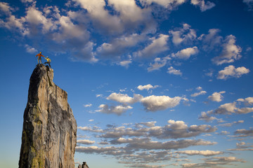 Climbers on the edge.