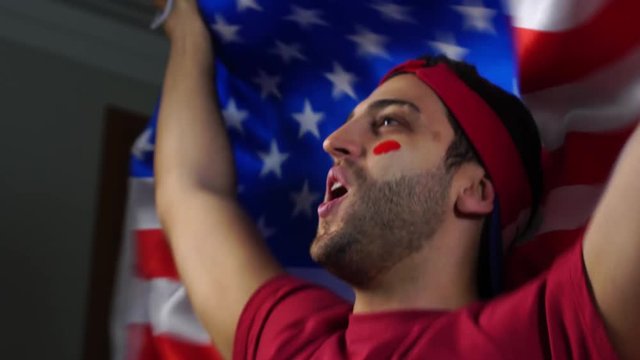 American Guy Waving USA Flag