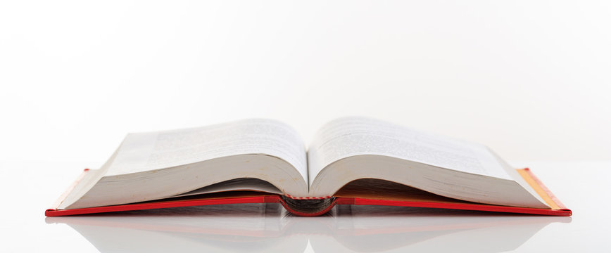 Book open on white background