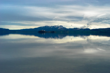 Thingvallavatn lake, evening view, Iceland