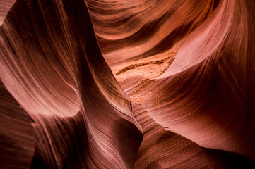 cave wall of the Lower Antelope Canyon. Texture of natural stone