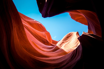 Extraordinary bends of rocks in the Lower Canyon of Antelope
