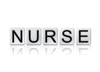 Nurse Concept Tiled Word Isolated on White