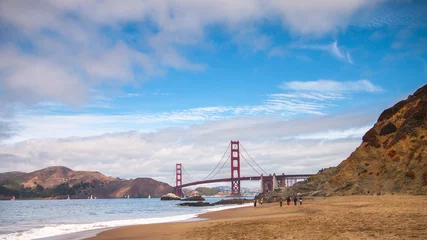 Cercles muraux Plage de Baker, San Francisco Le pont du Golden Gate depuis Baker Beach